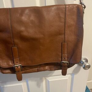 Fossil leather messenger bag